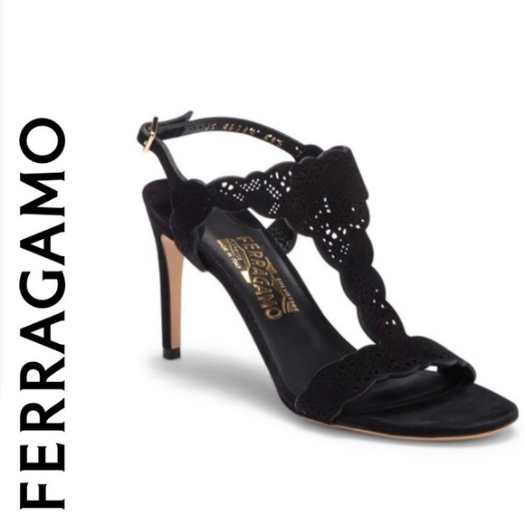 Salvatore Ferragamo Shoes - Salvatore Ferragamo Garcia Nero Suede Sandals